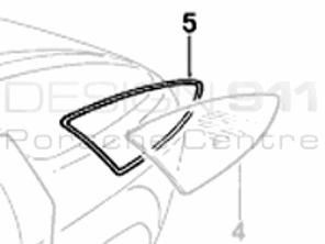 Rear 1/4 Glass Seal RIGHT. Porsche 928 Cars with Rear spoiler - 92854303704, 92854303804