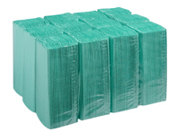 Toallas de mano de papel plegado en C verde de 1 capa - 12 paquetes de 240 hojas - CGT28801, BDP00183