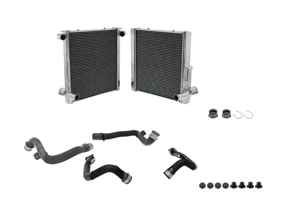 Radiateur en aluminium pour liquide de refroidissement et durites (lot de 2). Porsche 981 Boxster / 981 Cayman - 99110613103, 99110613203 - 7067, 7066