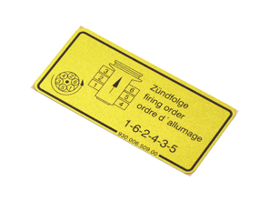 Aufkleber Zündreihenfolge. Porsche 911 / 930 - 93000650900