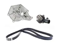 Wasserpumpen-, Riemen- und Thermostat-Einsatzsatz für Porsche 957 Cayenne Diesel 3,0 l - 95510603310, 95810603320, 95810603321, 95810221600, 95510293400, 95510603200