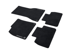 Vloermatten met Nubuk omranding, Zwart. Porsche 95C (H2) Macan Electric LHD - Linksgestuurd - 95C864435BLK