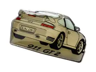 Pin Badge 'Porsche 911 GT2' White
