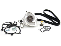 Wasserpumpen-Kit mit Riemen und Thermostat. Porsche Boxster 986 / 996 (ohne Turbo) - 99610601155, 996.106.11.55, 99610601156, 99610601157, 99610215165, 99610632650, 99610601360, 99610601151, 99610601153, 99610601154, 99610601361