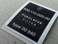Decalcomania Purolator. Porsche 911 (930) Turbo 3.0L - 93011002000