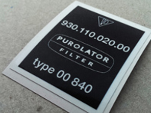 Purolator decal. Porsche 911 (930) Turbo 3.0L - 93011002000