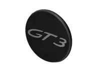 Centre wheel lock 'GT3' cap badge, in Matt black. Porsche 991 GT3 - 9P1601349EOK1, 99136120790