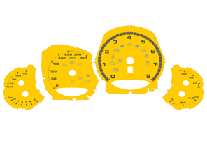 Dial face set, manual / kmh. Porsche 991.1 turbo / turbo S