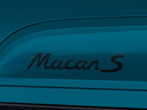 Modellbezeichnung auf Seitenmessern. Porsche Macan II / Macan II S - 95B04481580041, 95B0448158024K, 95B0448158084A, 95B04481580V04