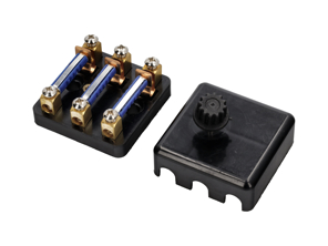 Rear 3 way fuse panel with cover. Porsche 911 - 91161209306, 91161209307, 91161209305