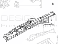 Front Inner Wing. Porsche 996 / 986 Boxster - 99650193500GRV, 99650193604GRV