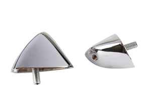 Set di staffe di montaggio per catadiottro posteriore, cromato. Porsche 356B / 356C - 64473150705, 64473150805 - 1696002410, EQ960010