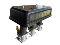 Coperchi filtro aria in fibra di carbonio con maglia in ottone, coppia. Porsche 911 Carbs/Weber/ITB