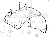 Radhausschale vorne hinten. Porsche 997 C2 / GT3 - 99750420300, 99750420400