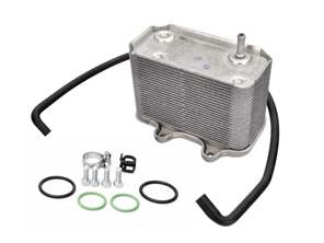 Radiator oil cooler on engine kit. Porsche 996 / 997 - 99610702557, 99610702559, 99610702556 - URO-013524, CLC39000P, V45-60-0002, 176030N, 74003063, PR3063, 8MO376726111, 90938, 104792, D4N005TT, V45600002, 835002