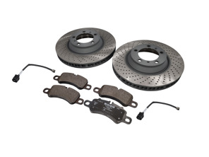 Front Brake Pad And Brake Disc Package. Porsche 992.1 C2 / C4 2019-24 - 992698151G, 992615301, 992615302, 9P1907253
