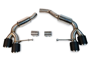 Fabspeed Rear Slip-on Sport Exhaust, Resonated (Quieter). Porsche Macan S / GTS V6 (2019 - 2022+) - FS.POR.19MCNV6.RMBPCF, FS.POR.19MCNV6.RMBPP, FS.POR.19MCNV6.RMBPB, 95B253611PY, 95B253612JY - FS.POR.19MCNV6.RMBPCF, FS.POR.19MCNV6.RMBPP, FS.POR.19MCNV6.RMBPB