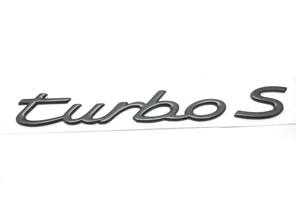 Turbo S - Rear badge, Gun Metal. Porsche 993 Turbo - 996559237034PU, 996.559.237.03.4PU