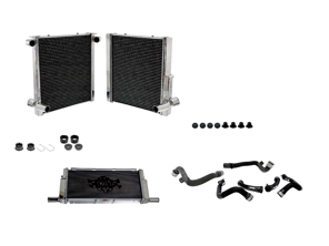 Aluminium radiator voor koelvloeistof en slangen, set van 3. Porsche 981 Boxster / 981 Cayman / 991.1 - 99110613103, 99110613203, 99110613702, 99110613701, 9P1121253 - 7067, 7066