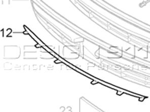 Adattatore griglia centrale paraurti anteriore. Porsche 970 Panamera - 97050597700