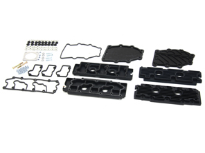 Camshaft and chain housing cover set in black aluminium. Porsche 964 - 96410510701, 96410510801, 96410511601, 96410511602, 96410511603, 96410511604, 96410511605, 96410511606, 96410590200, 96410511503