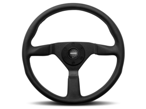 Steering wheel MONTECARLO - 380mm, with black stitching and horn button - Momo - M11111785225L, M11111792217L, M11111792217R/M11111785225R