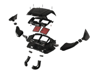 Ensemble de filtre à air et kit de mise à niveau de conduits style GT4 RS, fibre de carbone. Porsche981/718 - 9GT129407G, 982868802BOK1, 982868802CA3G, 9GT129965, 982853989AA3G, 982853990AA3G, 982845395COK1, 982845395DA3G, 982845396COK1, 982845396DA3G