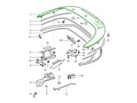 Tapa de compartimento portaobjetos para capota de descapotable, imprimada. Porsche 996 C2/C4 1997-05 - 99651401101GRV