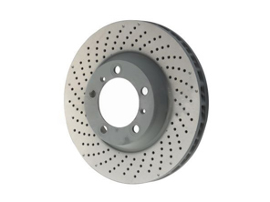 Brake disc rotor Front, drilled monoblock, 330x34mm. Porsche 992.1 Carrera - 992615301, 992615401 - PFL39983, PFR39984