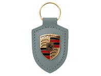 Porte-clés en cuir à écusson Porsche, Shadegreen - WAP0503500PWSA