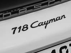 '718 Cayman S' Black Rear Badge for Porsche 718 (982) Cayman - 98204480082G2X