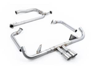 Milltek Sports Exhaust With Cat Replacement Pipe And Titanium Trims. Porsche 718 GTS 2.5L - 982251052E, 982251052F, 982251052G, 982251052J, 982251052L, 982251051D, 982251051K, 982251051F, 982251051G, 982251051J, 982251051L - SSXPO146