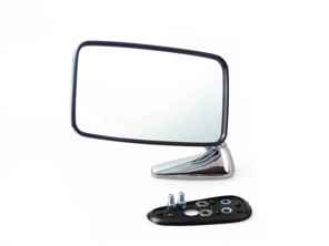 Retrovisor rectangular cromado. GRANDE. Porsche 911 1974-77 - 91173101407, 91173101307, 91173101301, 91173101410, 91173101310 - MRS11.1.104 R, MRS11.1.104 L