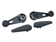 Fensterkurbelgriffe und Abdeckungen in Schwarz. Porsche 911 1974-83 - 91154247101, 91154247103, 90154248220