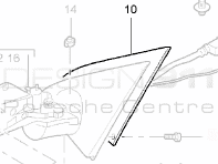 Türspiegelfußdichtung. Porsche Cayenne 955 - 95573183301, 95573183401