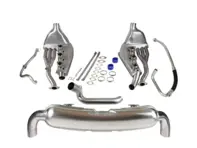 Sportauspuffanlage mit zwei 84mm Endrohren aus Edelstahl. Porsche 911 3.2 Carrera 1984-89 - 93011104300, 93021102901, 93021133500 - 1620803010