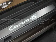Side Sills Trims in Stainless Steel with Logo, Illuminated. Porsche 991 (911) 2014>> - 99104480010, 99104480011, 99104480012, 99104480013, 99104480210, 99104480211, 99104480212, 99104480213, 99104480014, 99104480015, 99104480016, 99104480017, 99104480018