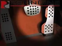Rennline Aluminium 2 Piece Pedal Set  Rubber Grip. Porsche 911/912/930/964/993 TIPTRONIC - P70.60.53, P706053