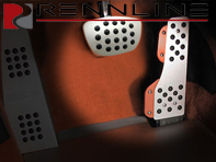 Rennline Aluminium 2 Piece Pedal Set  Rubber Grip. Porsche 911/912/930/964/993 TIPTRONIC - P70.60.53, P706053