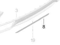 Rear bumper lower spoiler retaining strip. Porsche 991.2 Carrera / 991.2 Turbo - 99150583701