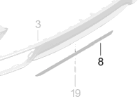 Rear bumper lower spoiler retaining strip. Porsche 991.2 Carrera / 991.2 Turbo - 99150583701