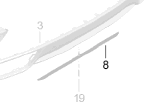 Listello di ritegno spoiler inferiore paraurti posteriore. Porsche 991.2 Carrera / 991.2 Turbo - 99150583701