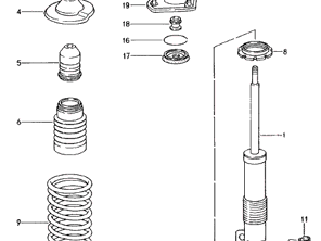 Unterstützendes Top Mount Upper und Lower Kit. Porsche 993RS - 96434318680, 96434318880, 96434318282, 99334301780, 99334301880, 99334308180, 99334308280, 96434318281, 90038000801, 90091009402, 96433346980, 99334151180