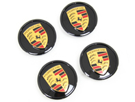 Tapacubos en Black (alto brillo) con escudo Porsche en color para Porsche Taycan / Panamera - 9J1073002