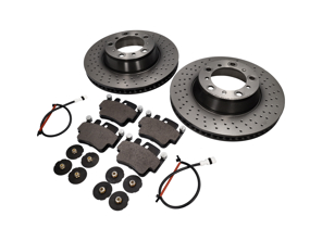 后刹车片和刹车盘套件。保时捷 996 C4S / 996 Turbo - 99635240X02BRE, 99635240X02, 99635294904BRE, 99635294904, 99635208602, 99635208600, 99661236501