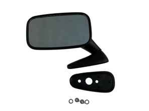 Door mirror rectangle Black. SMALL. Porsche 911 1970-73 - 91173101300, 91173101306, 91173101406, 91173101308, 91173101408 - MRS11.1.101 Black, MRS11.1.100 Black