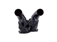 Heater flap box. Porsche 911 / 930 1987-89 Stainless Steel, Black finish SET OF 2 - 91121101400, 91121101300 - 9220001B, 9220001