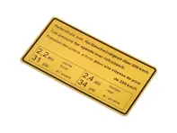 Adhesivo de presión de los neumáticos. Porsche 911 65-72 / 914 - 90100650700 - 1601502300