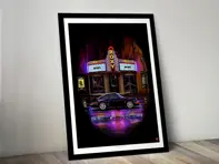 Póster del Porsche 911 964 Turbo de Bad Boys en marco negro