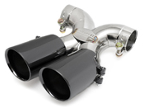 Exhaust Tail Pipe Deluxe Dual Style Black Chrome. Porsche 987 Boxster / 987C Cayman - 98711125300, 98711125402, 98711125401, 98711125830, 98711125831, 98711125501, 98711125601, 98711198100